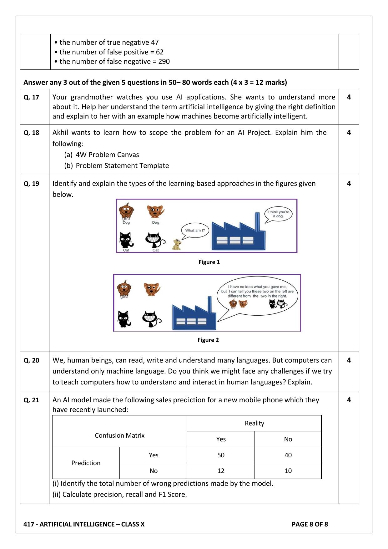 CBSE Class 10 Artificial Intelligence Sample Paper 2025 - Page 8