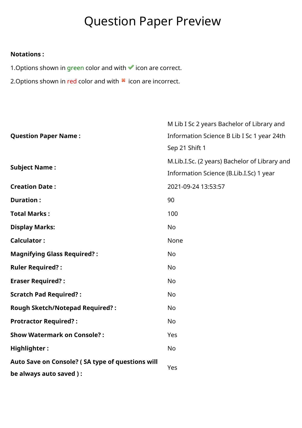 TS CPGET 2021 M Lib I Sc 2 years & B Lib I Sc 1 year  (Shift 1) Question Paper with Answer Key - Page 1
