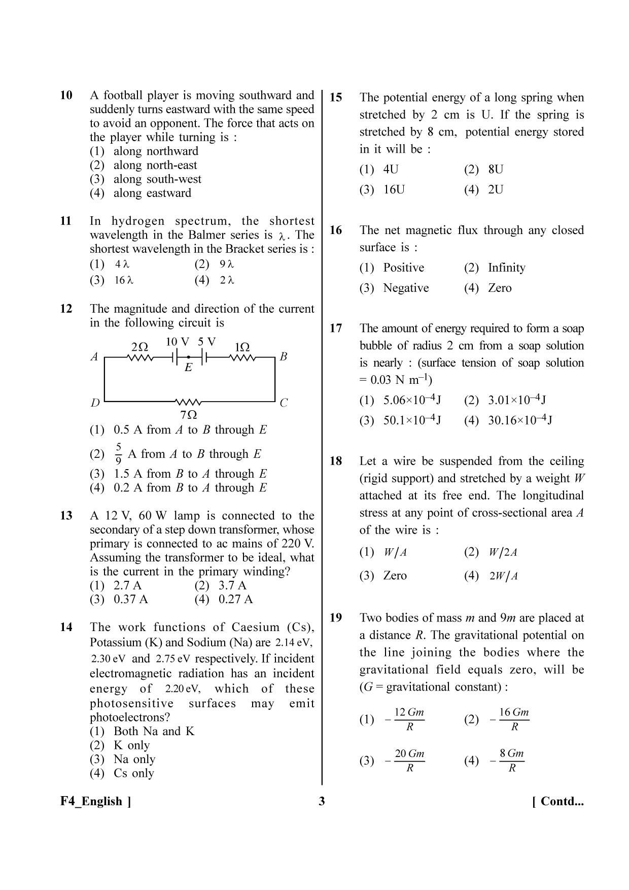 NEET 2023 F4 Question Paper - Page 3