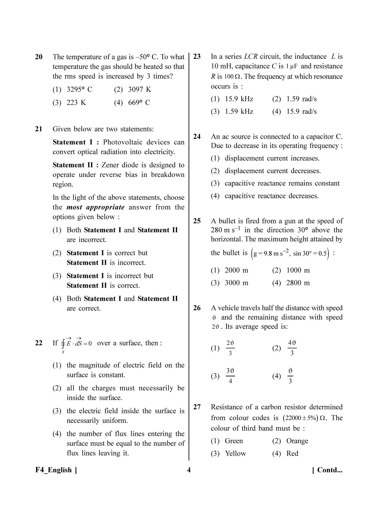 NEET 2023 F4 Question Paper - Page 4