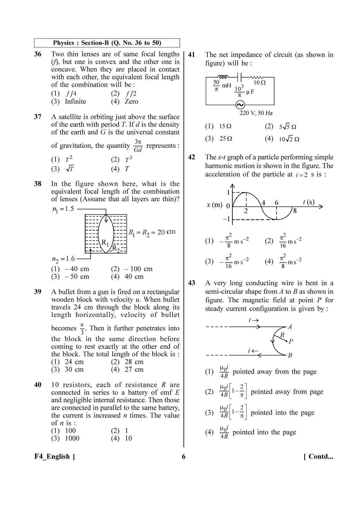 NEET 2023 F4 Question Paper - Page 6