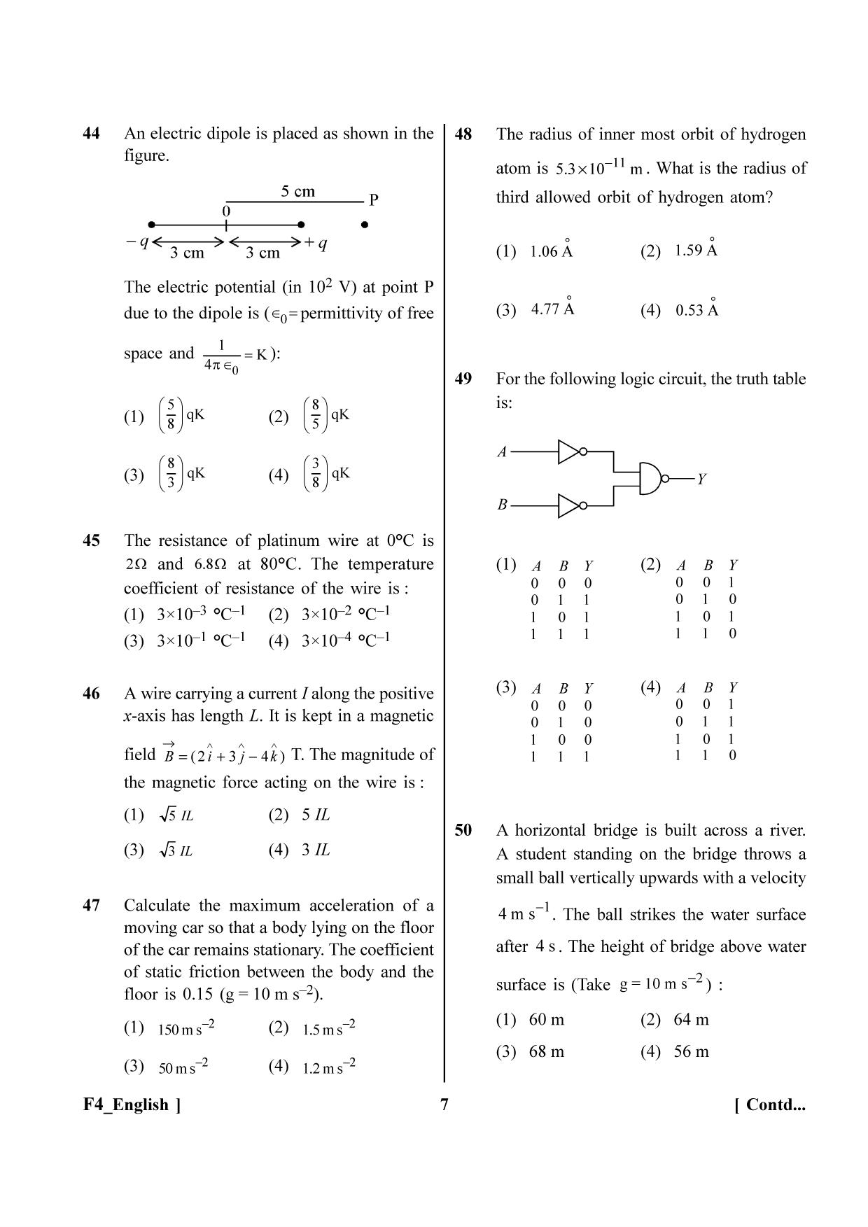 NEET 2023 F4 Question Paper - Page 7
