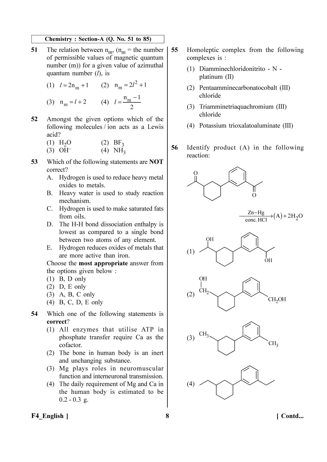 NEET 2023 F4 Question Paper - Page 8