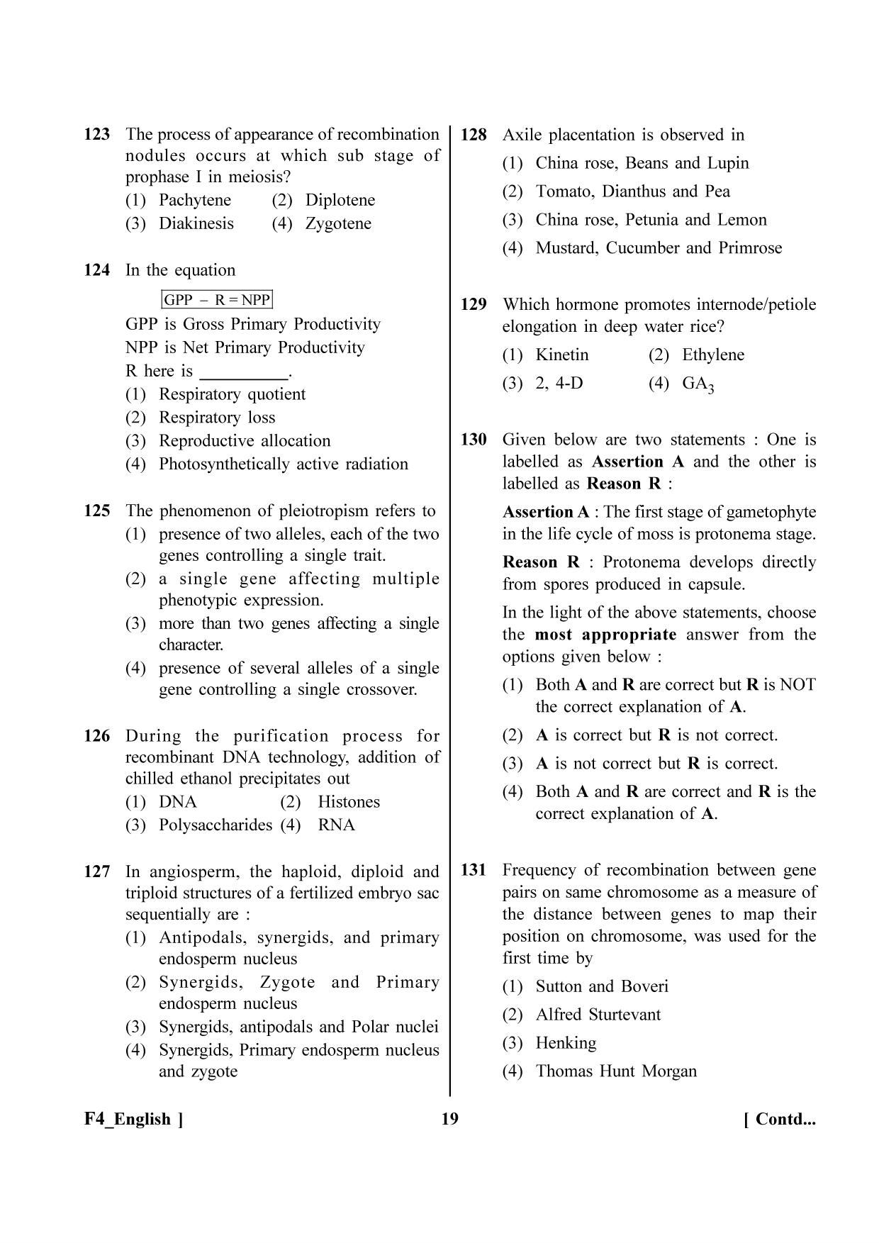 NEET 2023 F4 Question Paper - Page 19