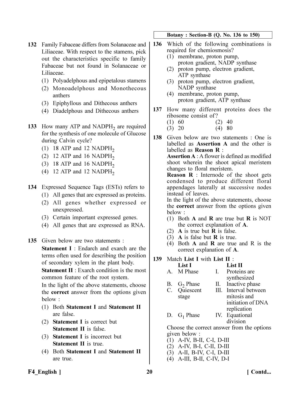 NEET 2023 F4 Question Paper - Page 20