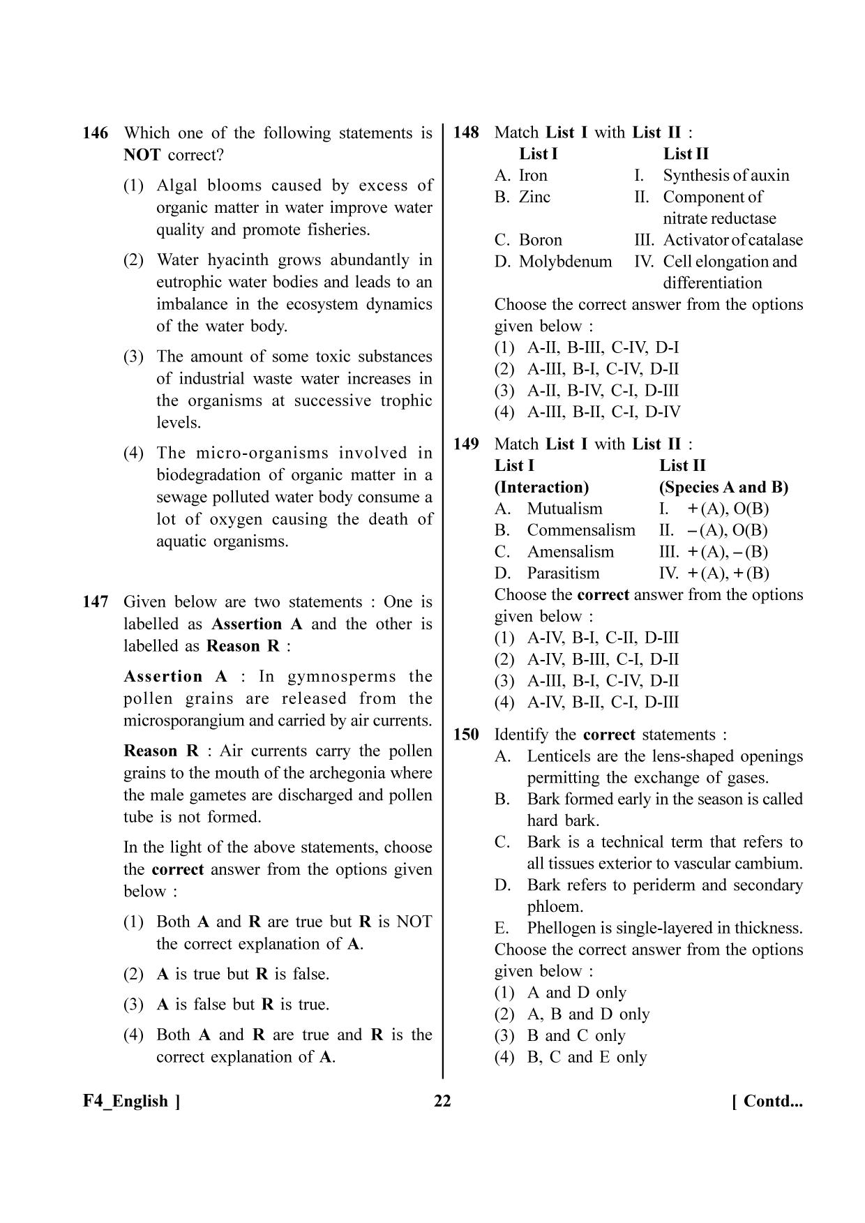 NEET 2023 F4 Question Paper - Page 22