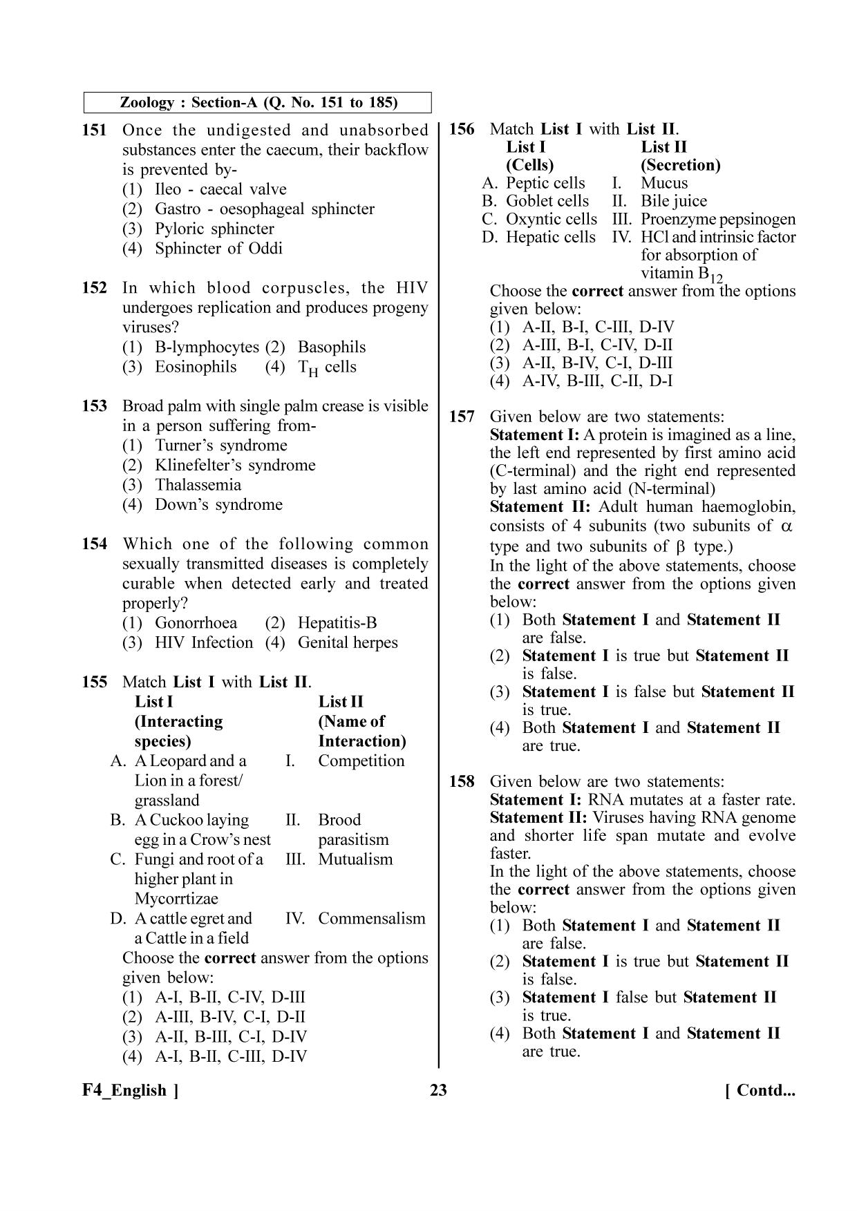 NEET 2023 F4 Question Paper - Page 23