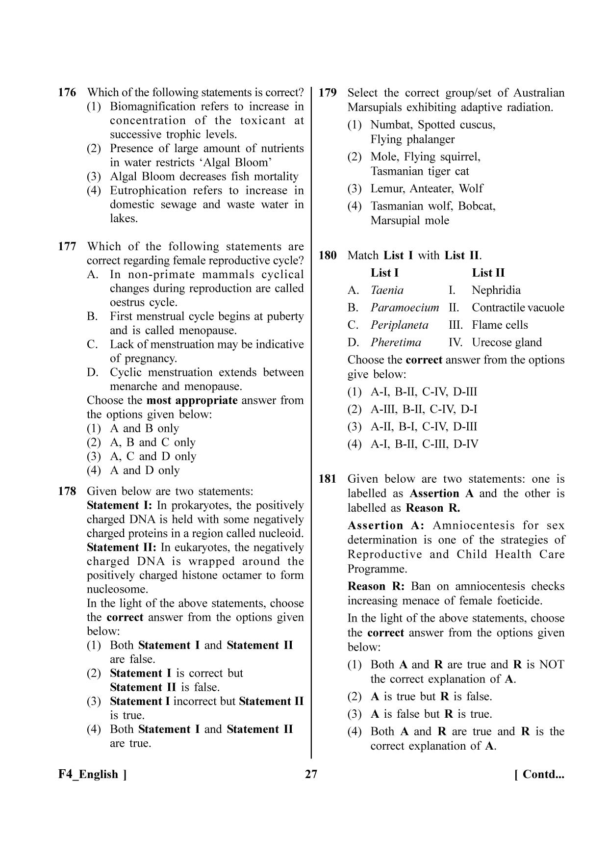 NEET 2023 F4 Question Paper - Page 27