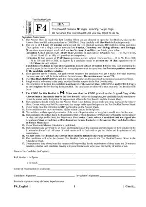 NEET 2023 F4 Question Paper