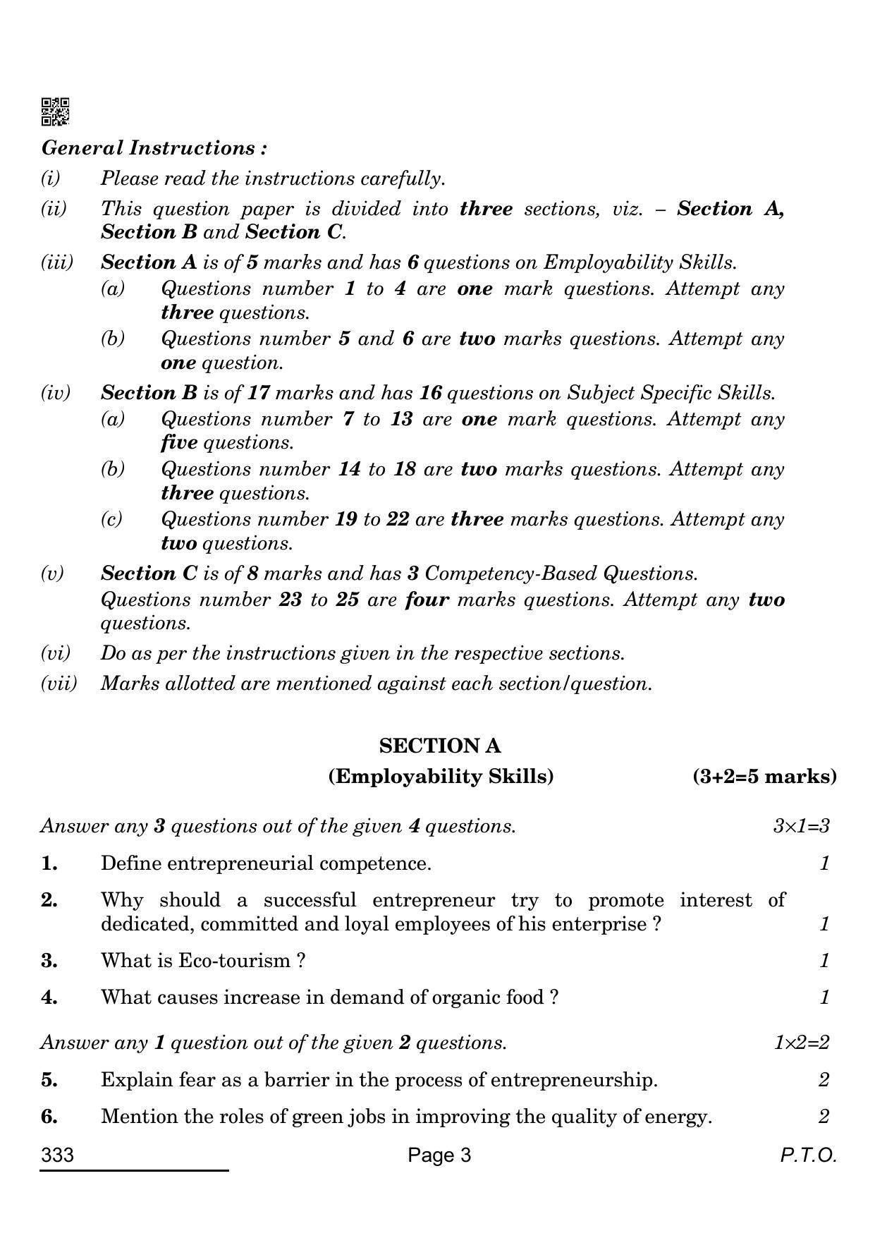 CBSE Class 12 333_food Production 2022 Question Paper - Page 3