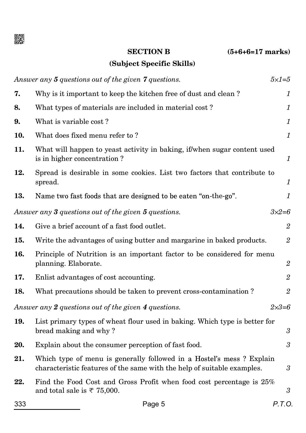 CBSE Class 12 333_food Production 2022 Question Paper - Page 5