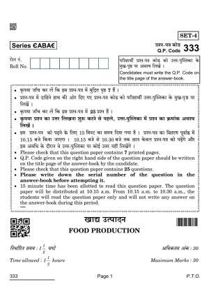CBSE Class 12 333_food Production 2022 Question Paper
