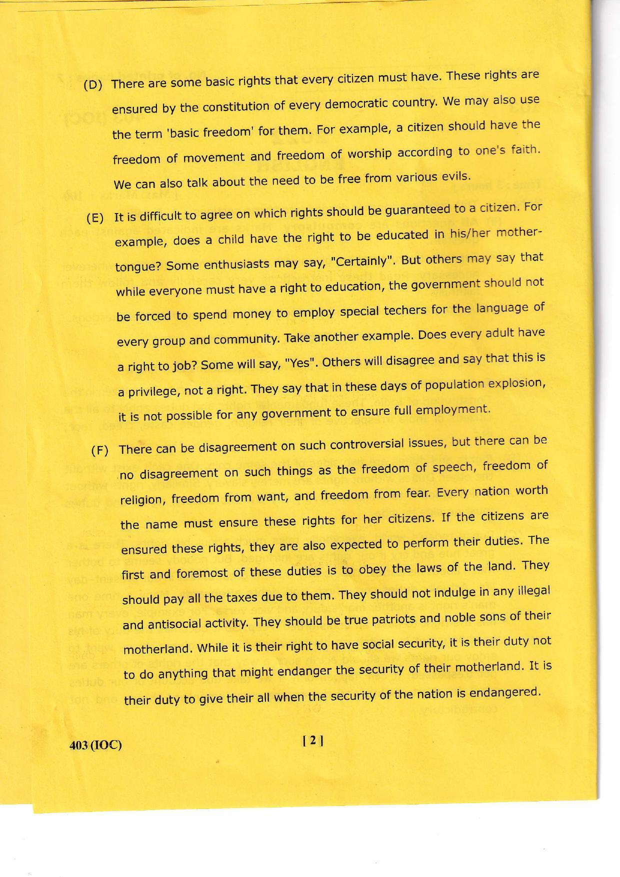 UBSE Class 12 English 2022 Question Paper - Page 2
