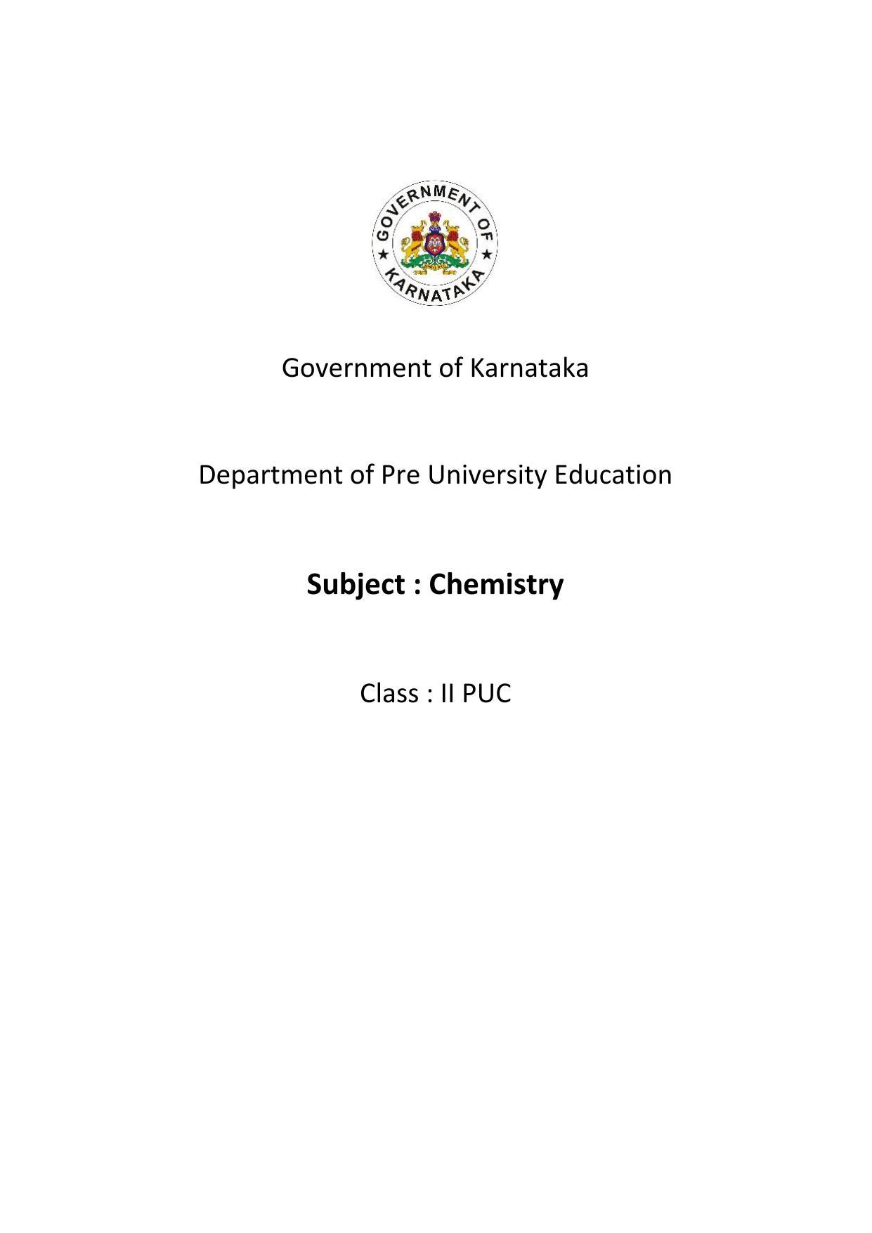 Karnataka 2nd PUC Question Bank for Chemistry - Page 1