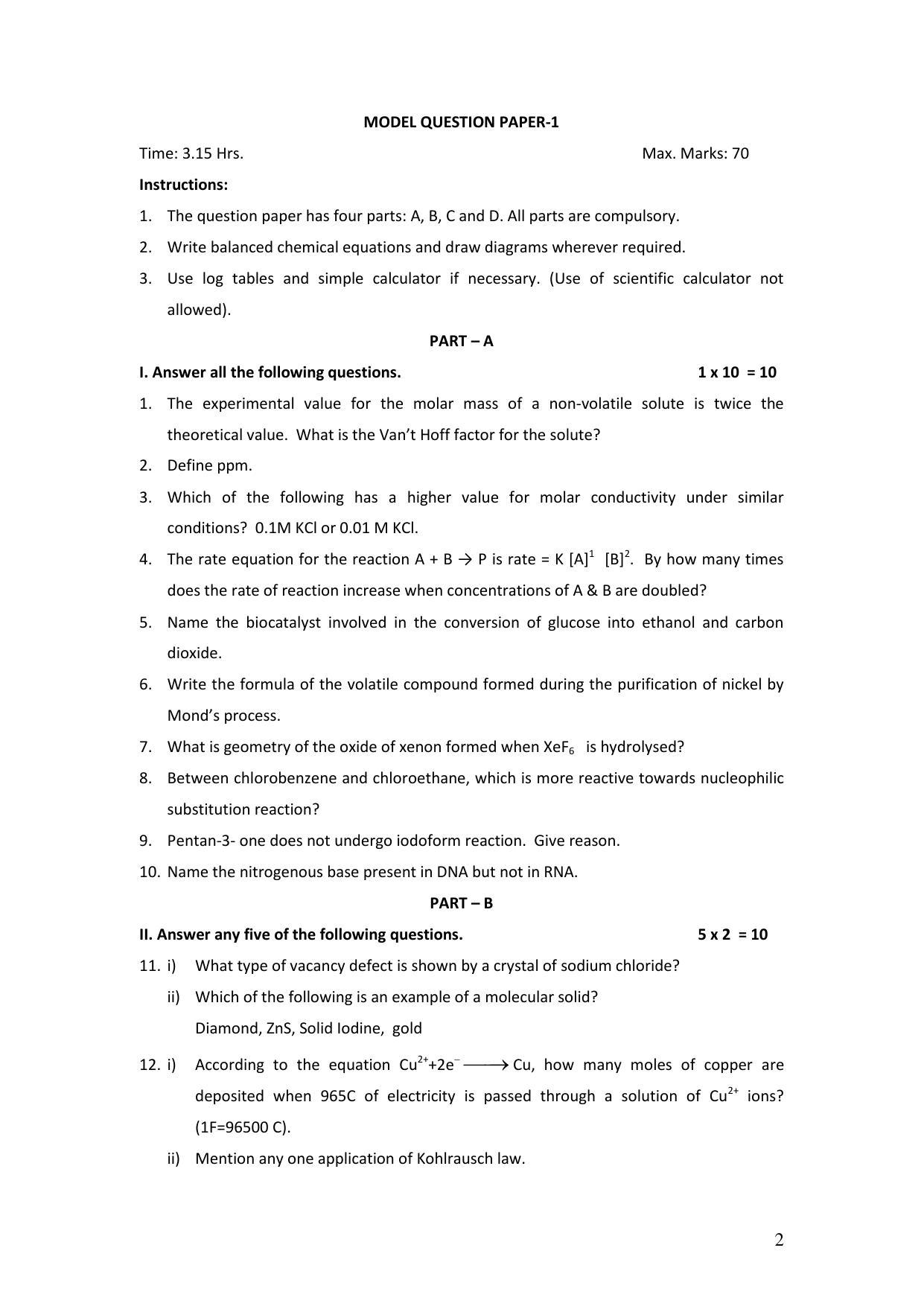 Karnataka 2nd PUC Question Bank for Chemistry - Page 5