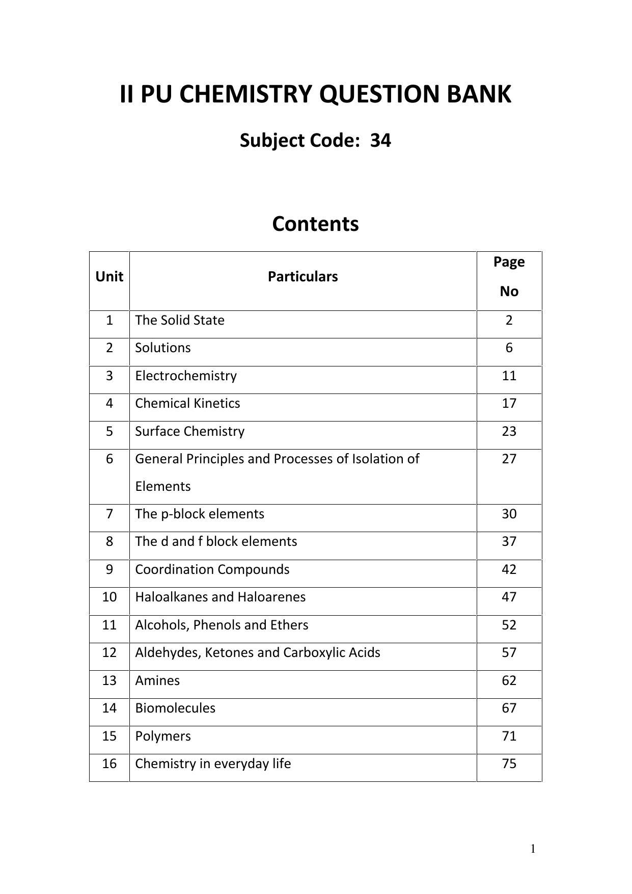 Karnataka 2nd PUC Question Bank for Chemistry - Page 36
