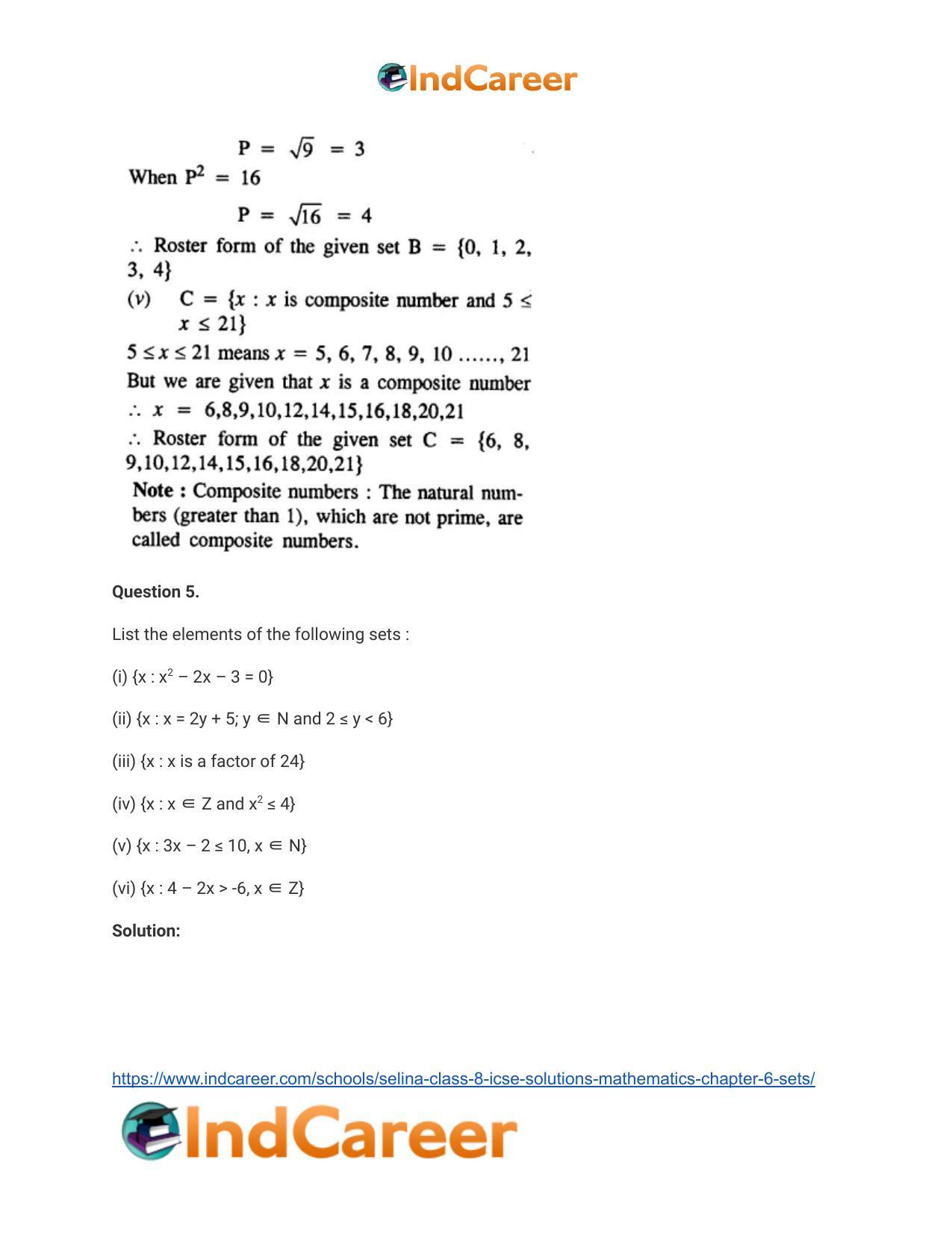 Selina Class 8 ICSE Solutions Mathematics : Chapter 6- Sets - Page 10