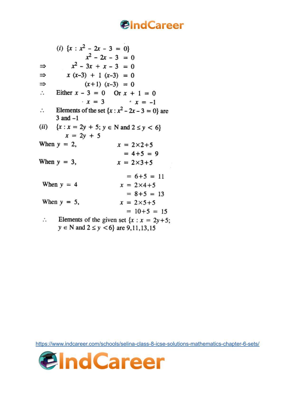 Selina Class 8 ICSE Solutions Mathematics : Chapter 6- Sets - Page 11
