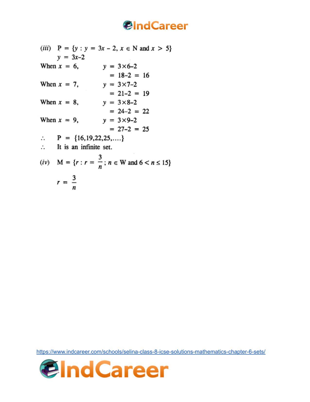 Selina Class 8 ICSE Solutions Mathematics : Chapter 6- Sets - Page 17