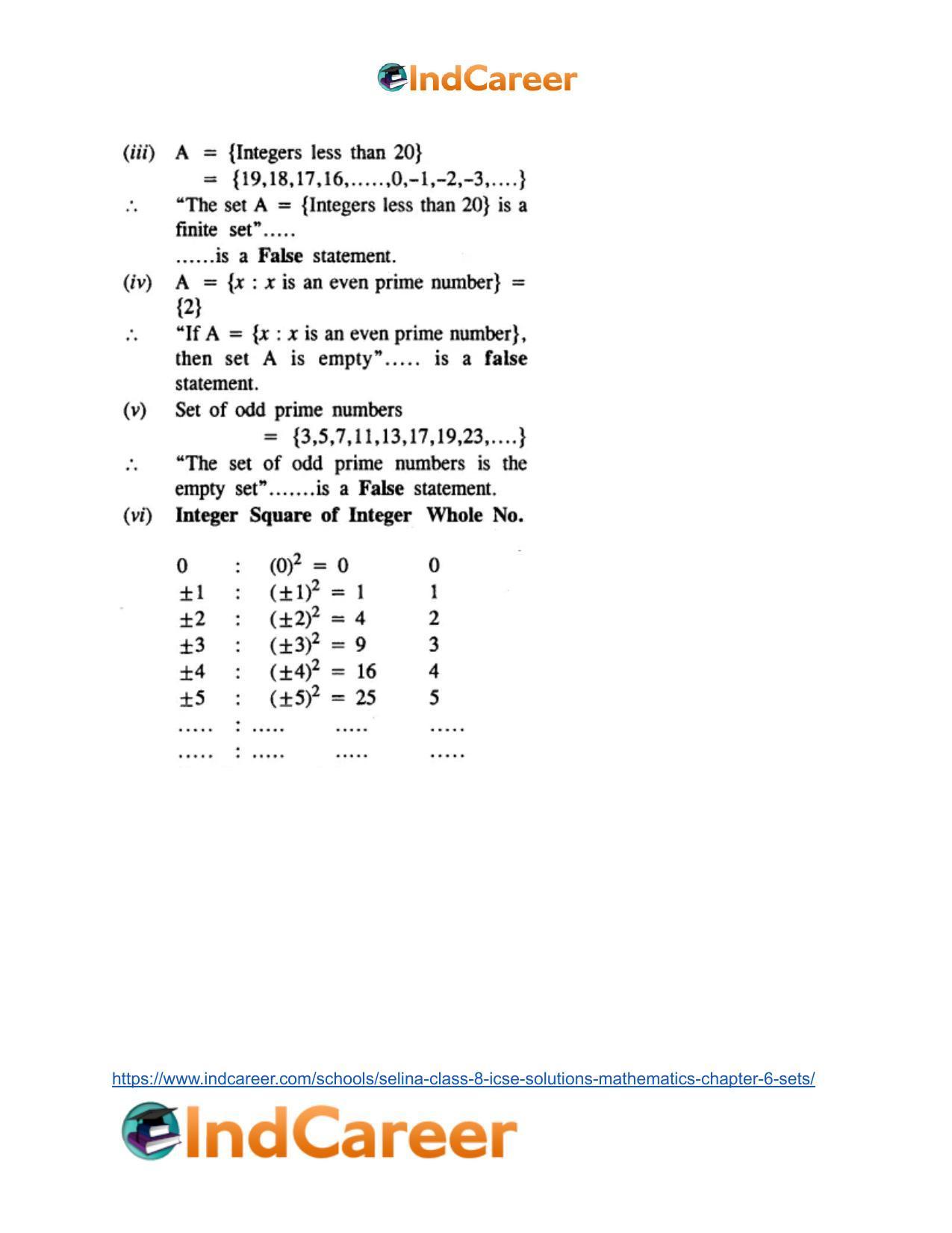 Selina Class 8 ICSE Solutions Mathematics : Chapter 6- Sets - Page 29