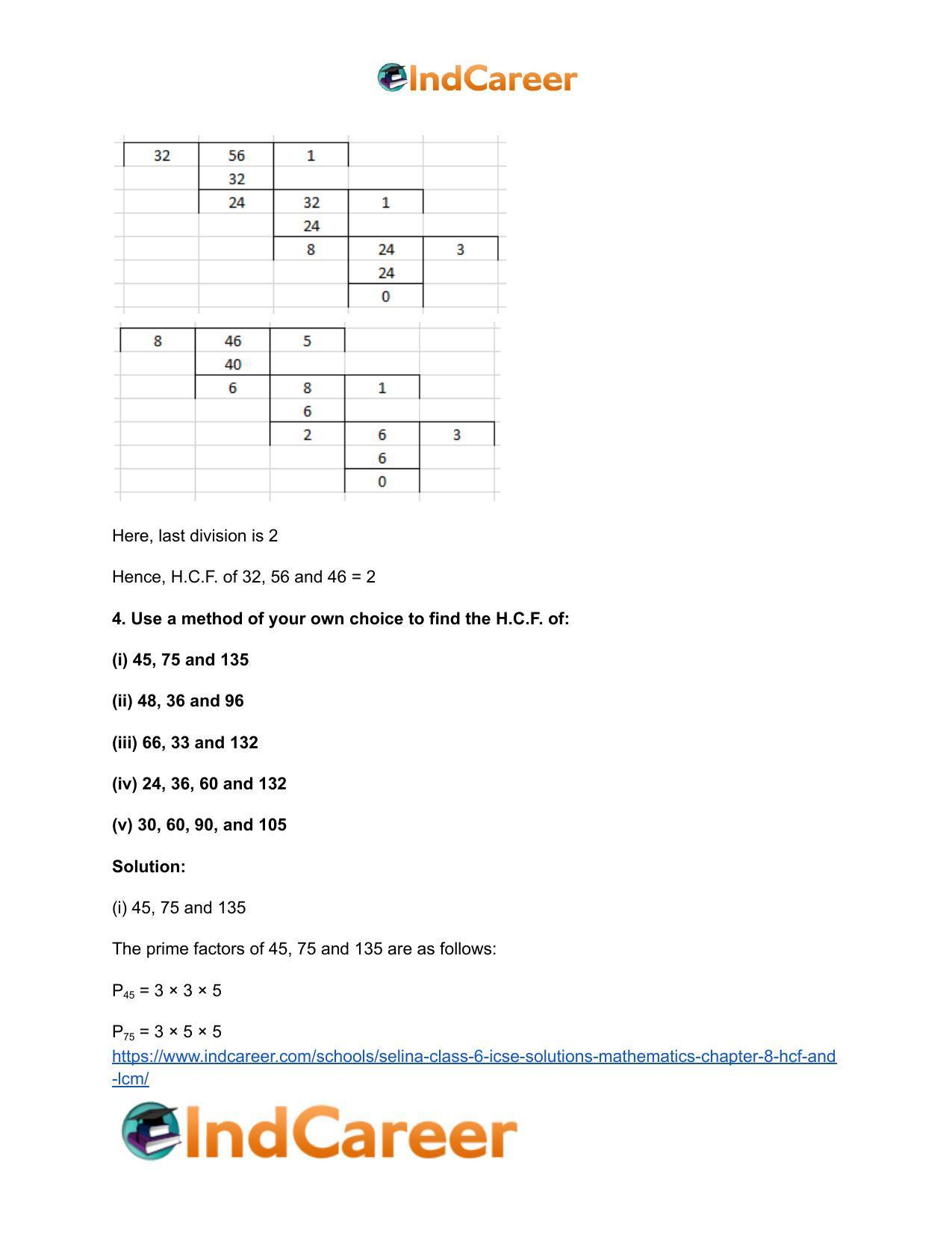 Selina Class 6 ICSE Solutions Mathematics : Chapter 8- HCF And LCM - Page 12