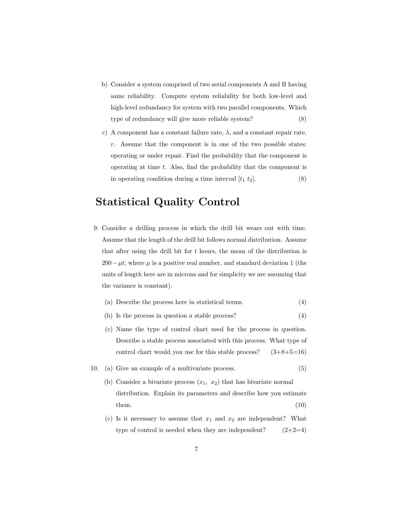 ISI Admission Test JRF in Quality, Reliability and Operations Research QRB 2017 Sample Paper - Page 6