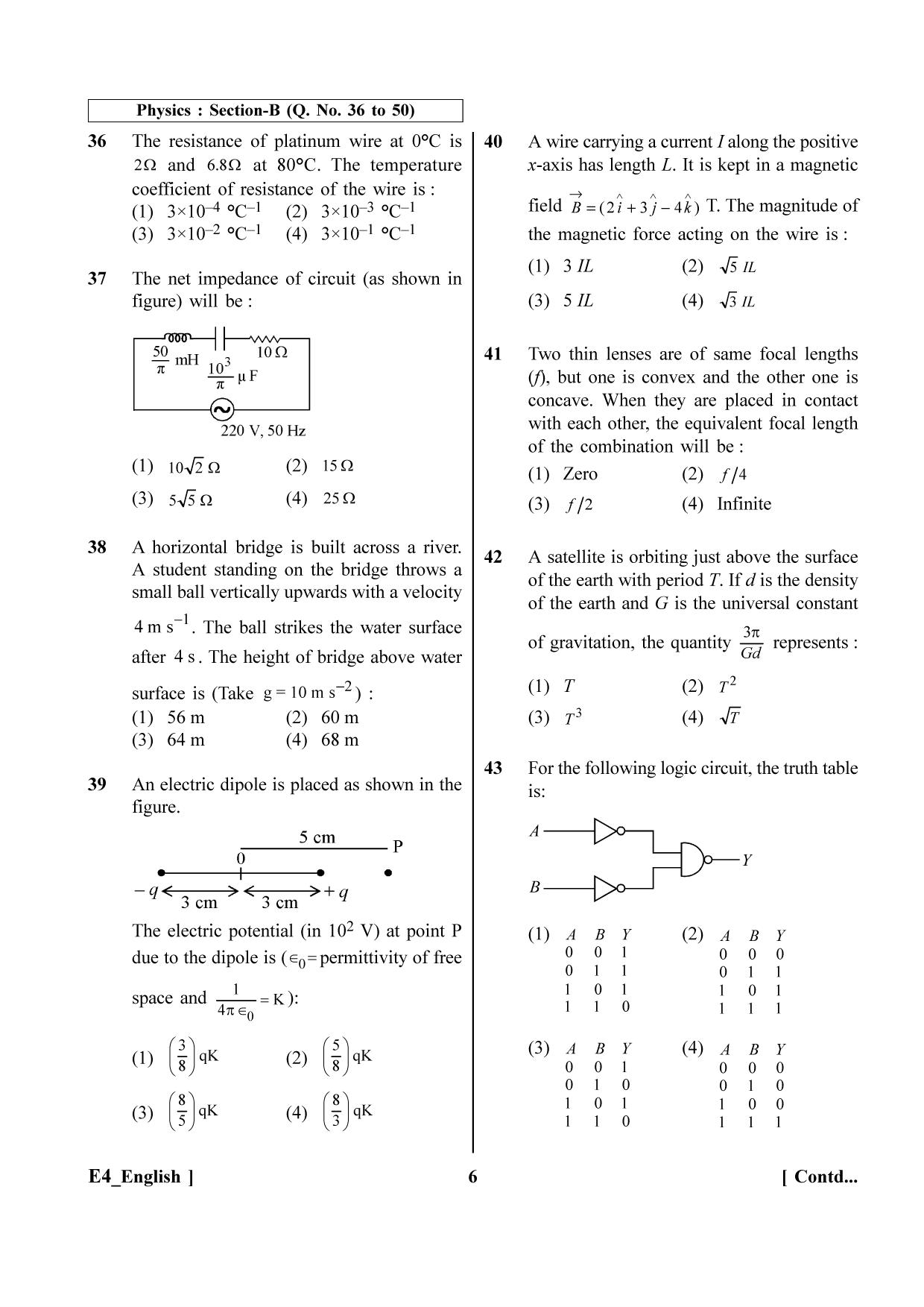 NEET 2023 E4 Question Paper - Page 6