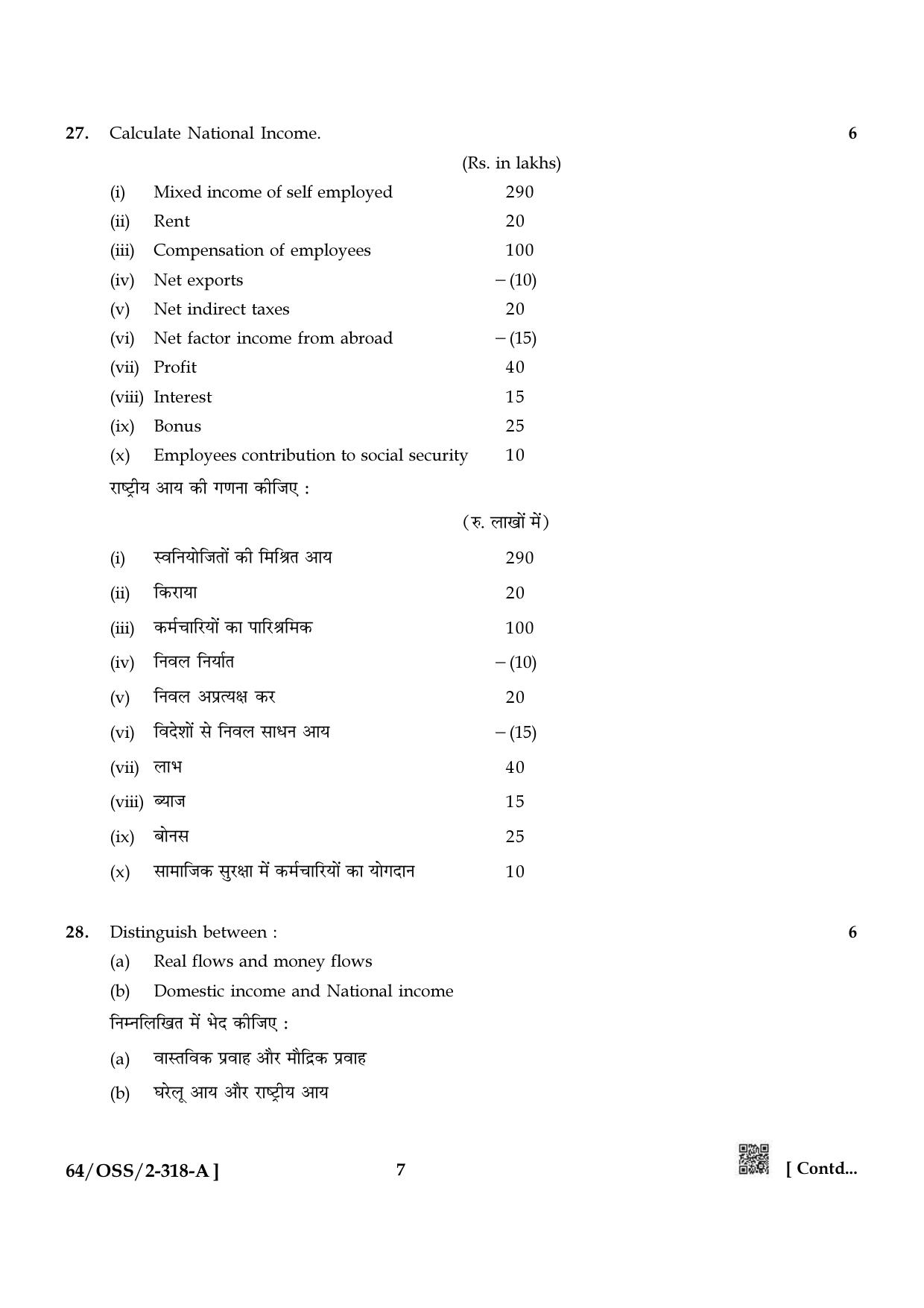 NIOS October 2022 Class 12 Economics Question Paper - Page 7