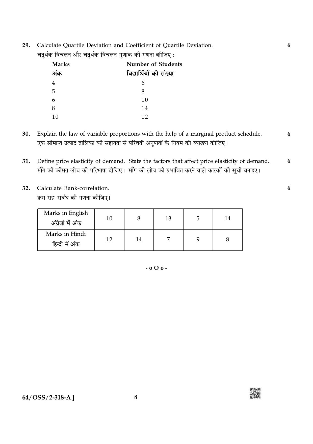 NIOS October 2022 Class 12 Economics Question Paper - Page 8