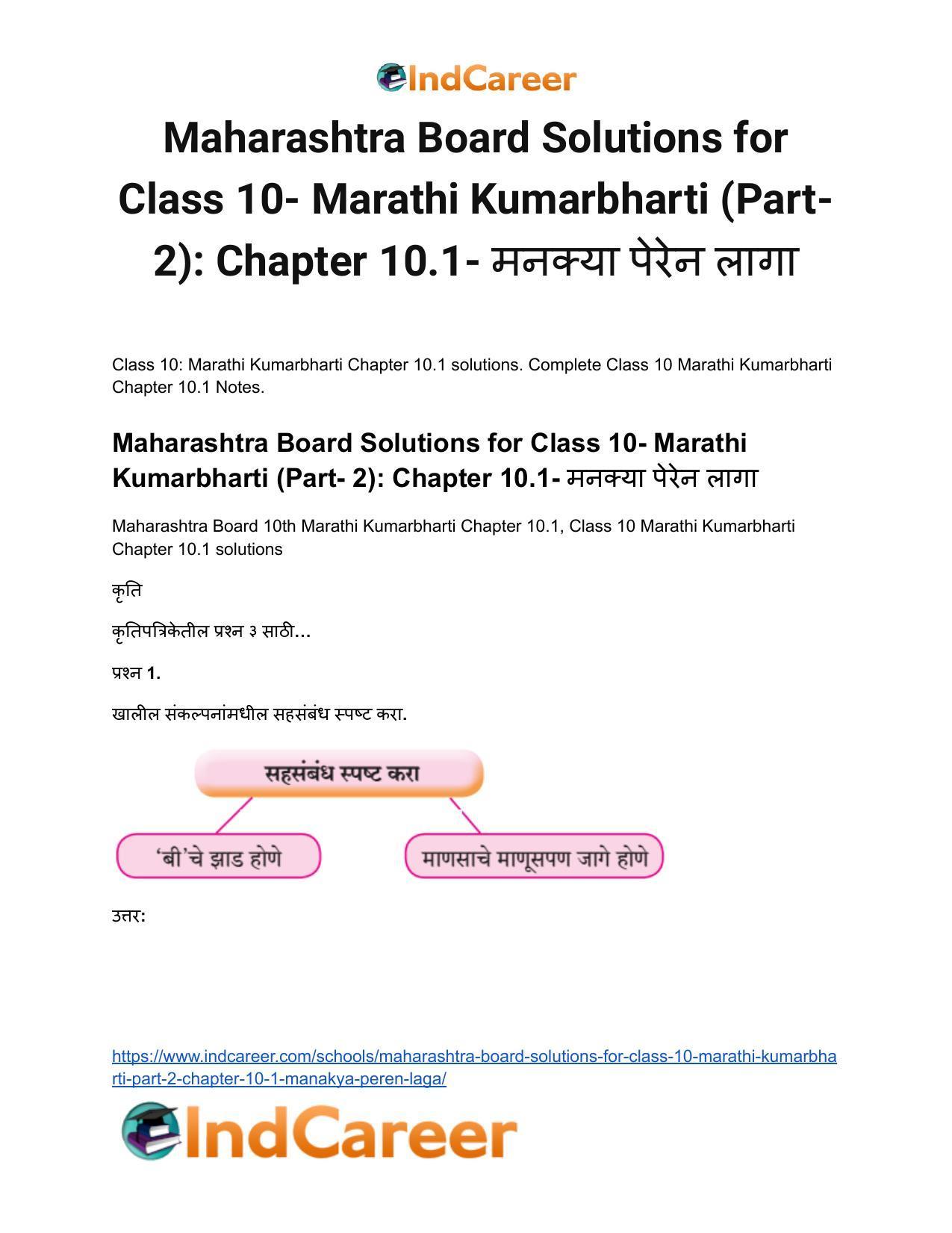 Maharashtra Board Solutions for Class 10- Marathi Kumarbharti (Part- 2): Chapter 10.1- मनक्या पेरेन लागा - Page 2