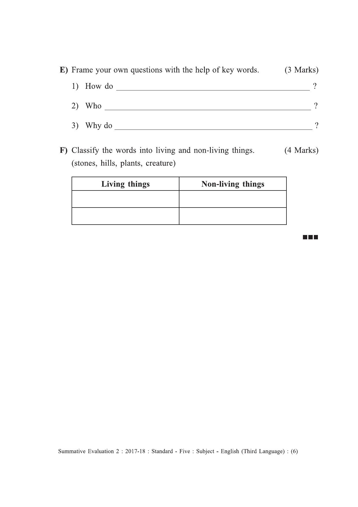 Maharashtra Board Class 5 English (Third Language) इंग्रजी - तृतीय भाषा [सर्व माध्यमांसाठी] Sample Question Paper - Page 6