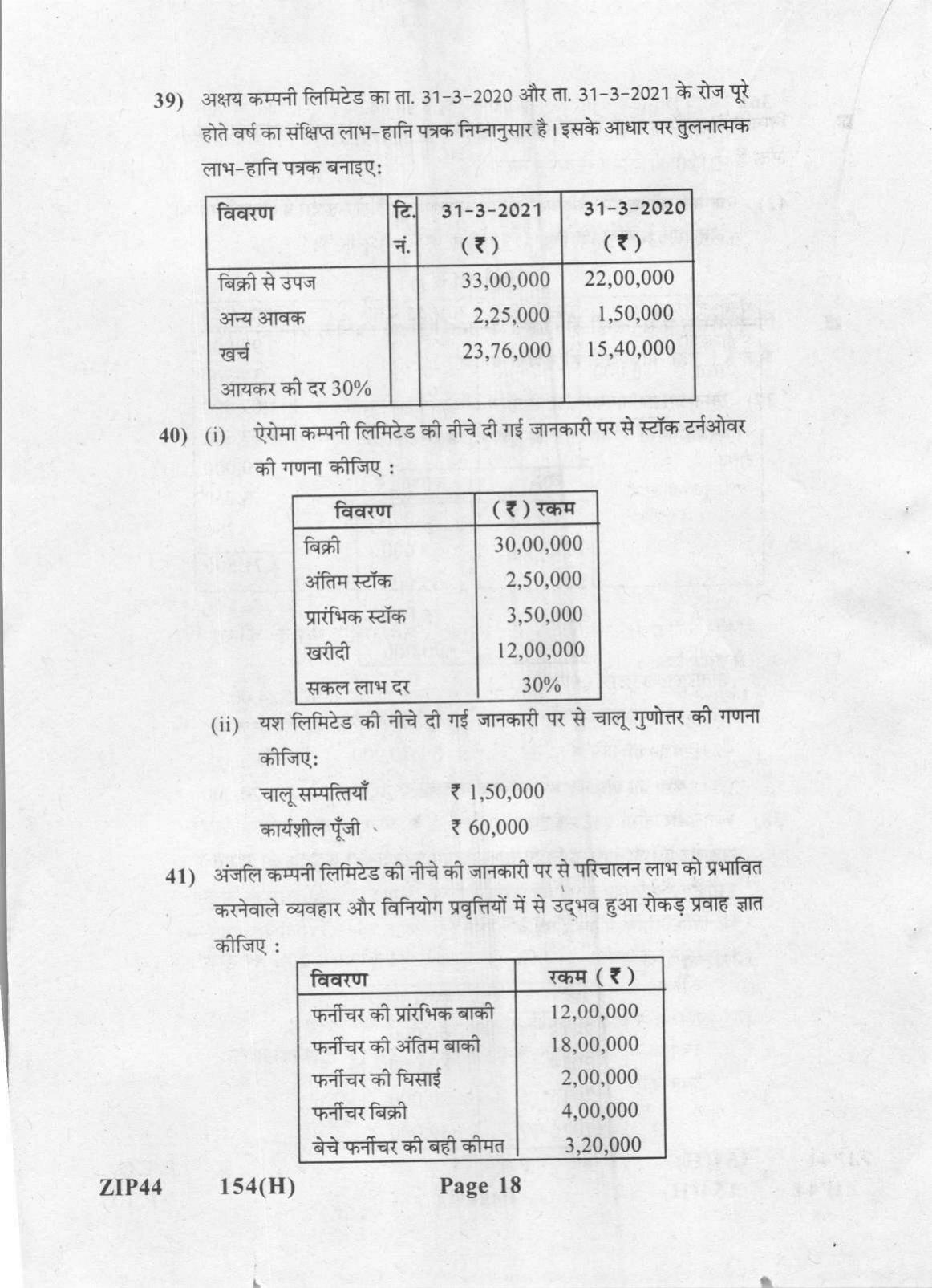 Gujarat Board Class 12th Question Paper 2021: (GHE) Elements of Accountancy - Page 18