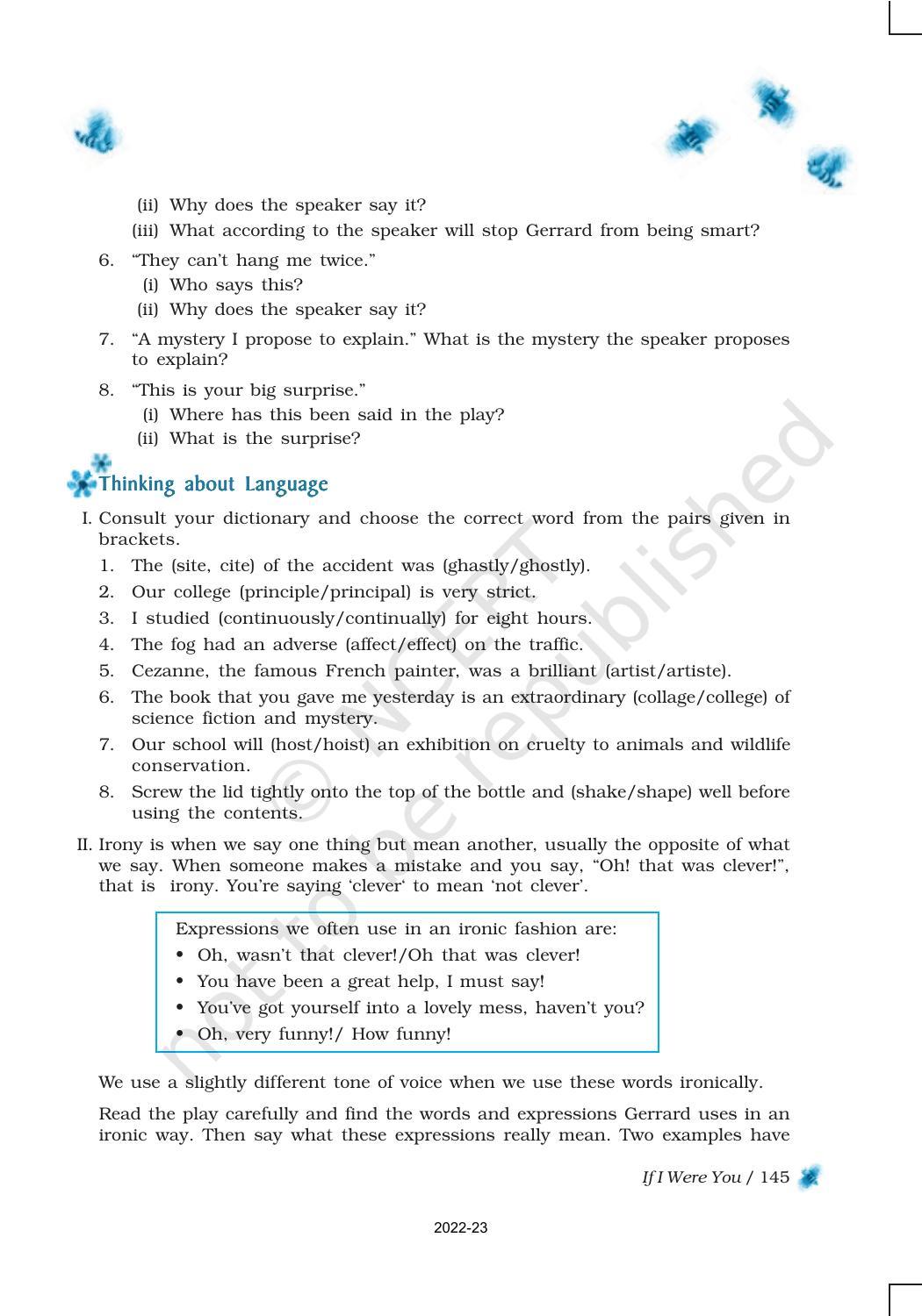 NCERT Book for Class 9 English Chapter 11 If I Were You - Page 8