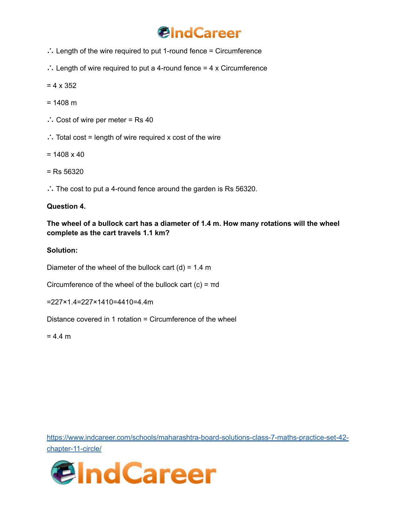 Maharashtra Board Solutions Class 7-Maths (Practice Set 42): Chapter 11- Circle - Page 5