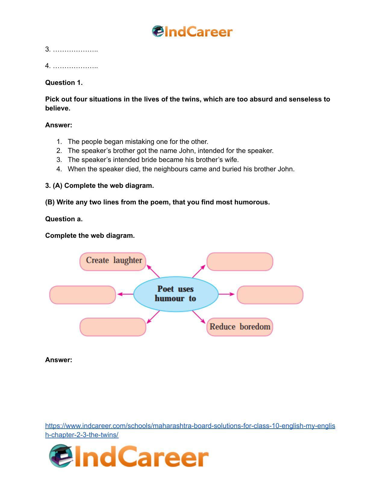 Maharashtra Board Solutions for Class 10- English (My English): Chapter 2.3- The Twins - Page 7