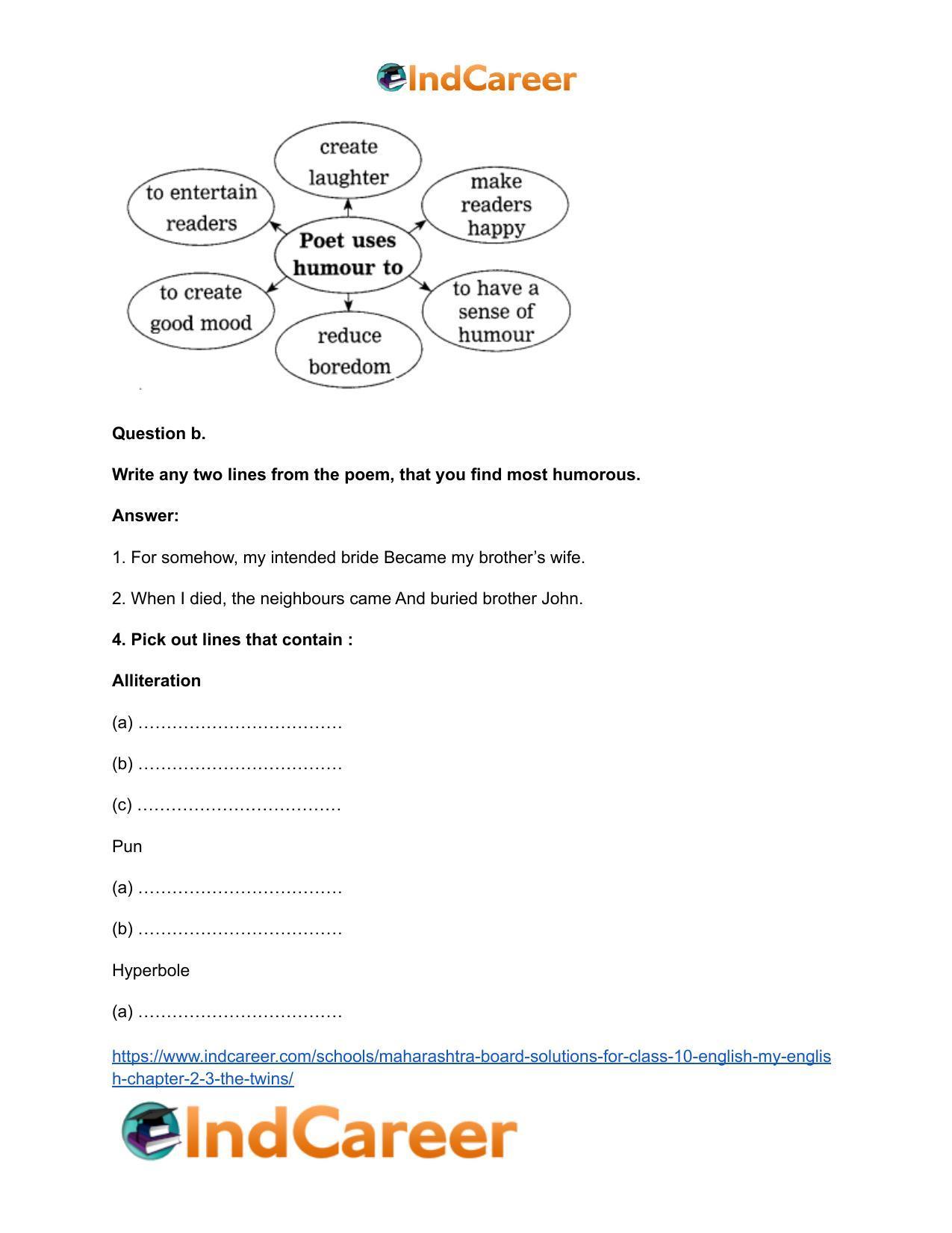 Maharashtra Board Solutions for Class 10- English (My English): Chapter 2.3- The Twins - Page 8
