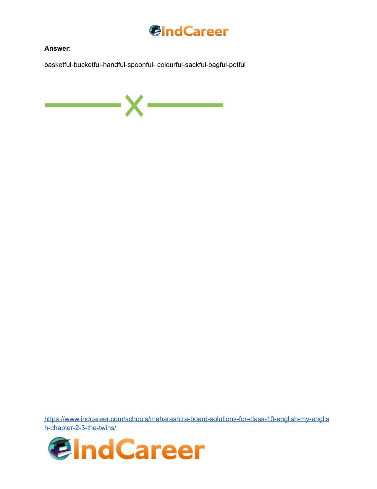 Maharashtra Board Solutions for Class 10- English (My English): Chapter 2.3- The Twins - Page 18