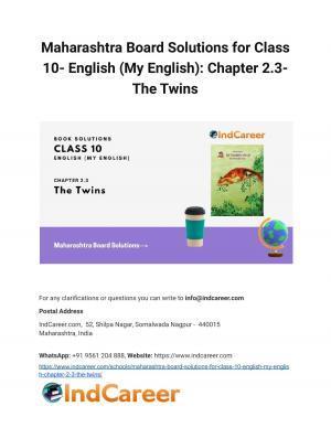 Maharashtra Board Solutions for Class 10- English (My English): Chapter 2.3- The Twins
