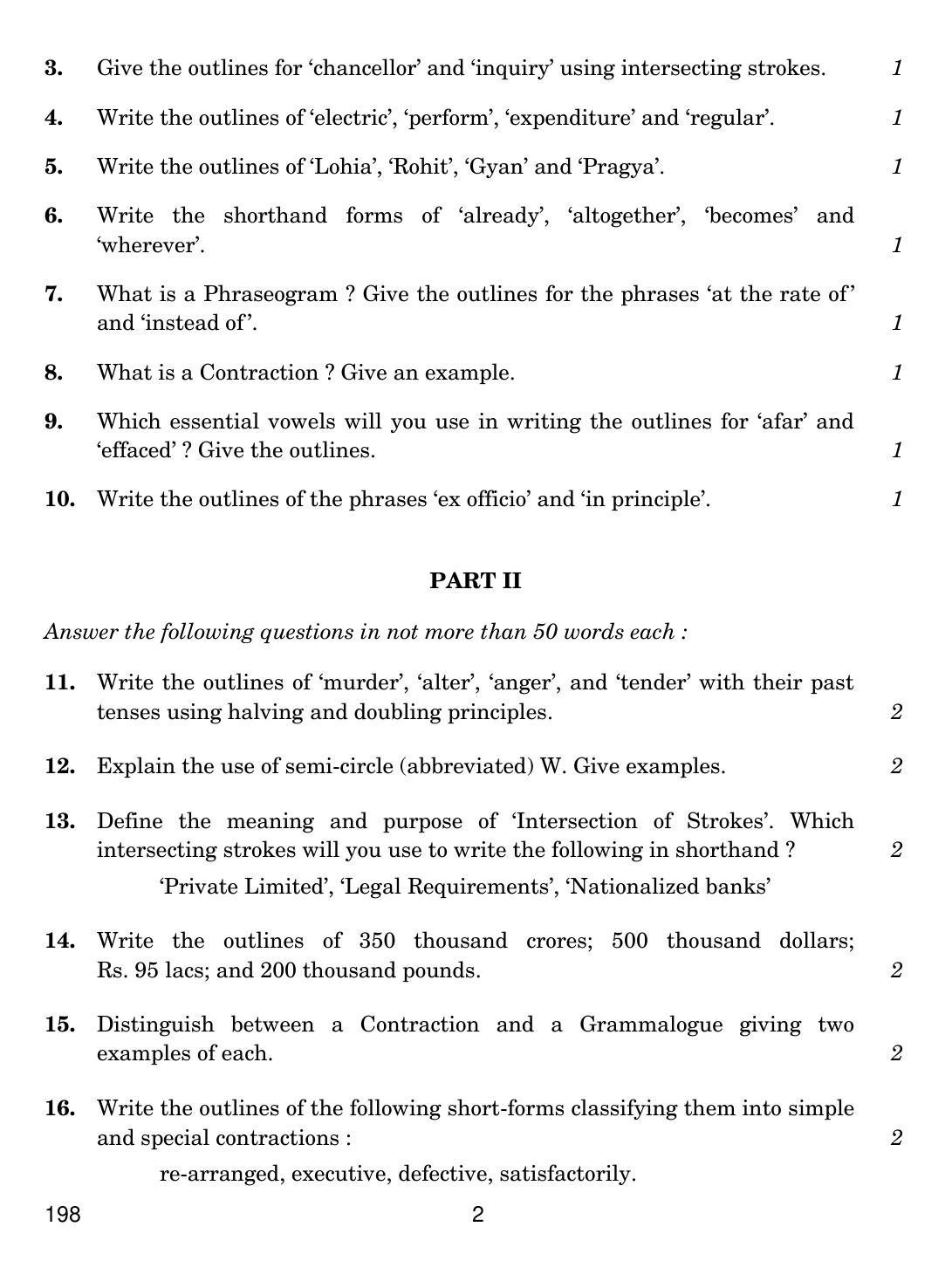 CBSE Class 12 198 SHORTHAND ENGLISH 2018 Question Paper - Page 2