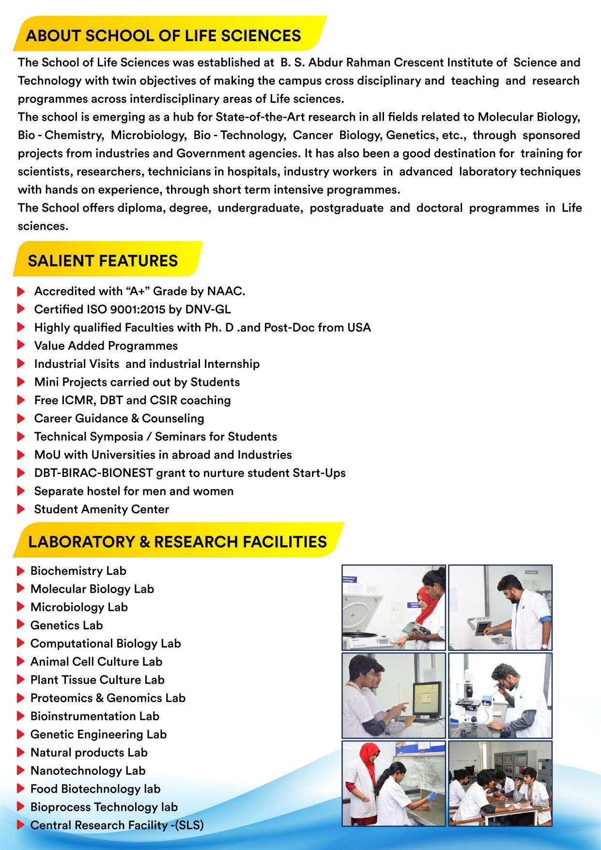 B.S. Abdur Rahman University B.Sc , Biotechnology Brochure 2022-23 - Page 2