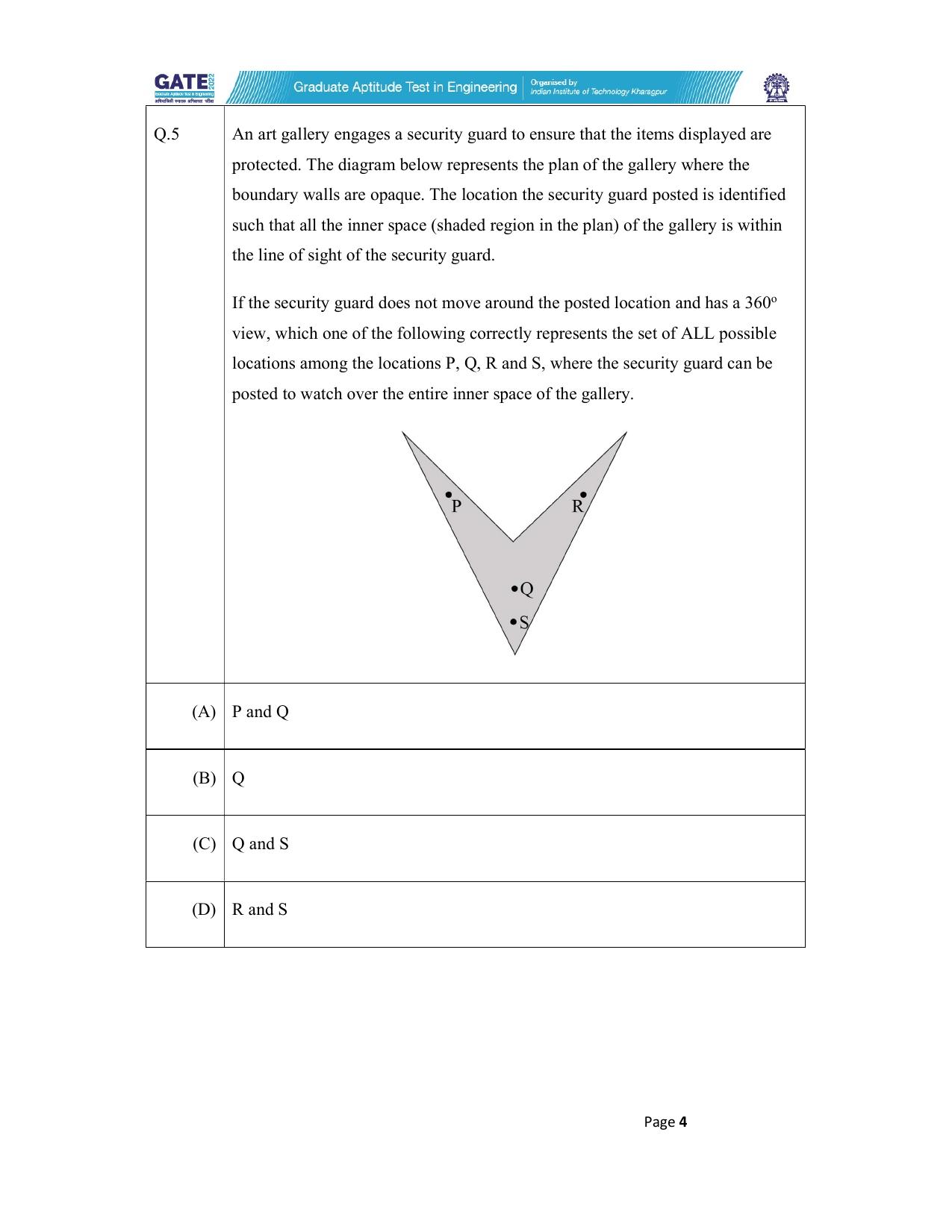 GATE 2022 Electronics and Communication Engineering (EC) Question Paper - Page 4