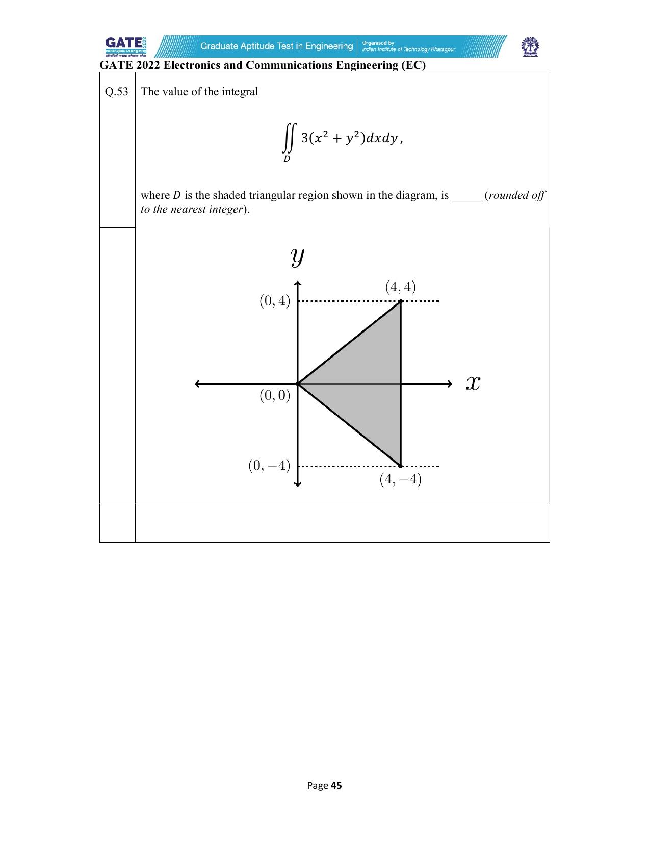GATE 2022 Electronics and Communication Engineering (EC) Question Paper - Page 45