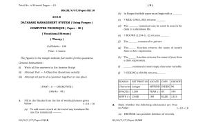 Meghalaya Board (MBOSE) Class 11 Computer_Technique_Paper-III 2018 Question Paper