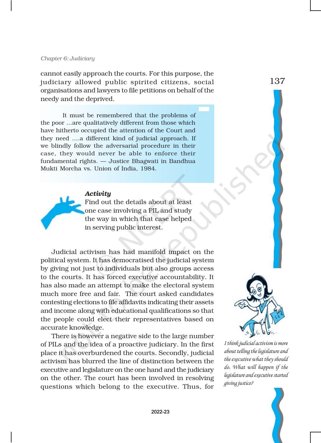 NCERT Book for Class 11 Political Science (Indian Constitution at Work) Chapter 6 Judiciary - Page 14