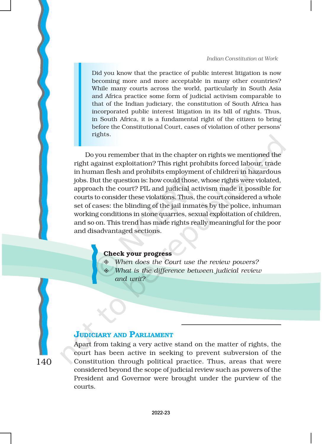 NCERT Book for Class 11 Political Science (Indian Constitution at Work) Chapter 6 Judiciary - Page 17