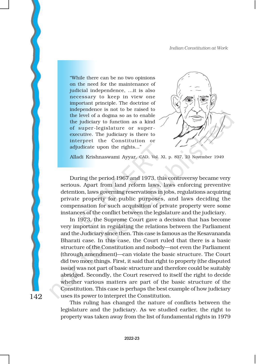NCERT Book for Class 11 Political Science (Indian Constitution at Work) Chapter 6 Judiciary - Page 19
