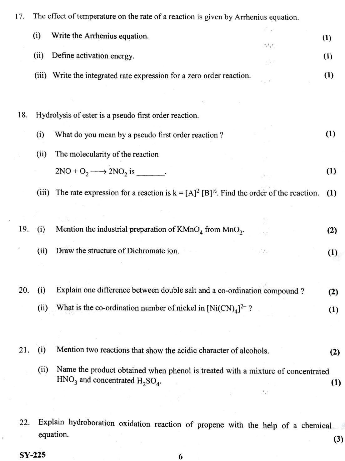 Kerala Plus Two 2023 Chemistry Model Question Paper - Page 4