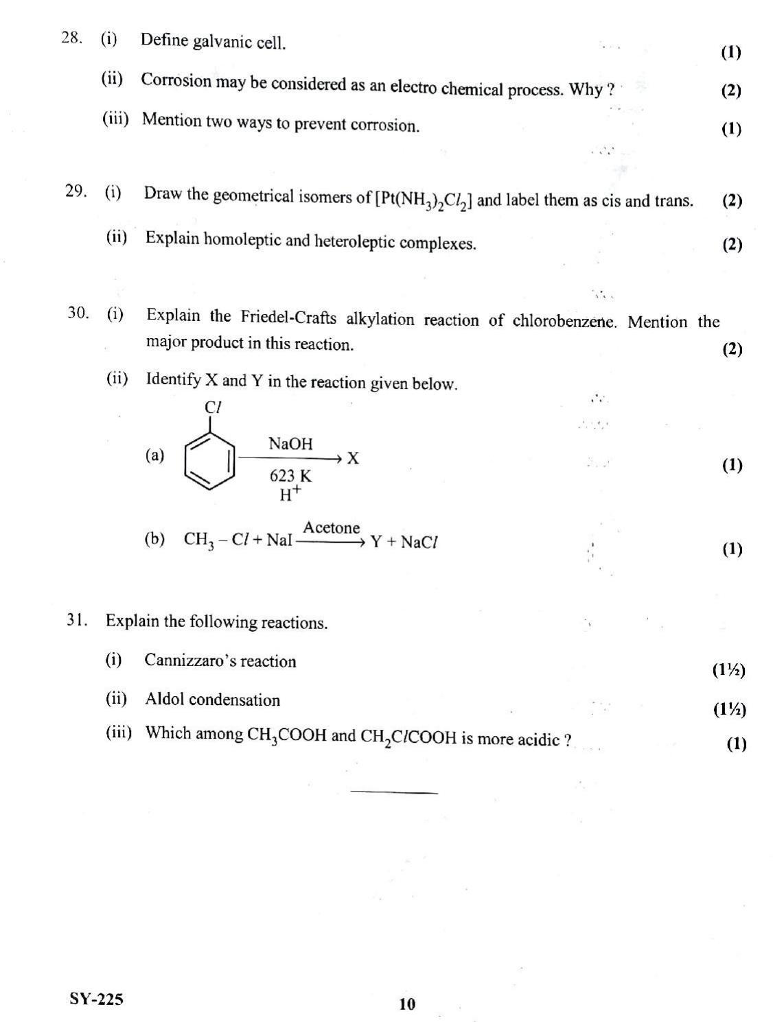 Kerala Plus Two 2023 Chemistry Model Question Paper - Page 6