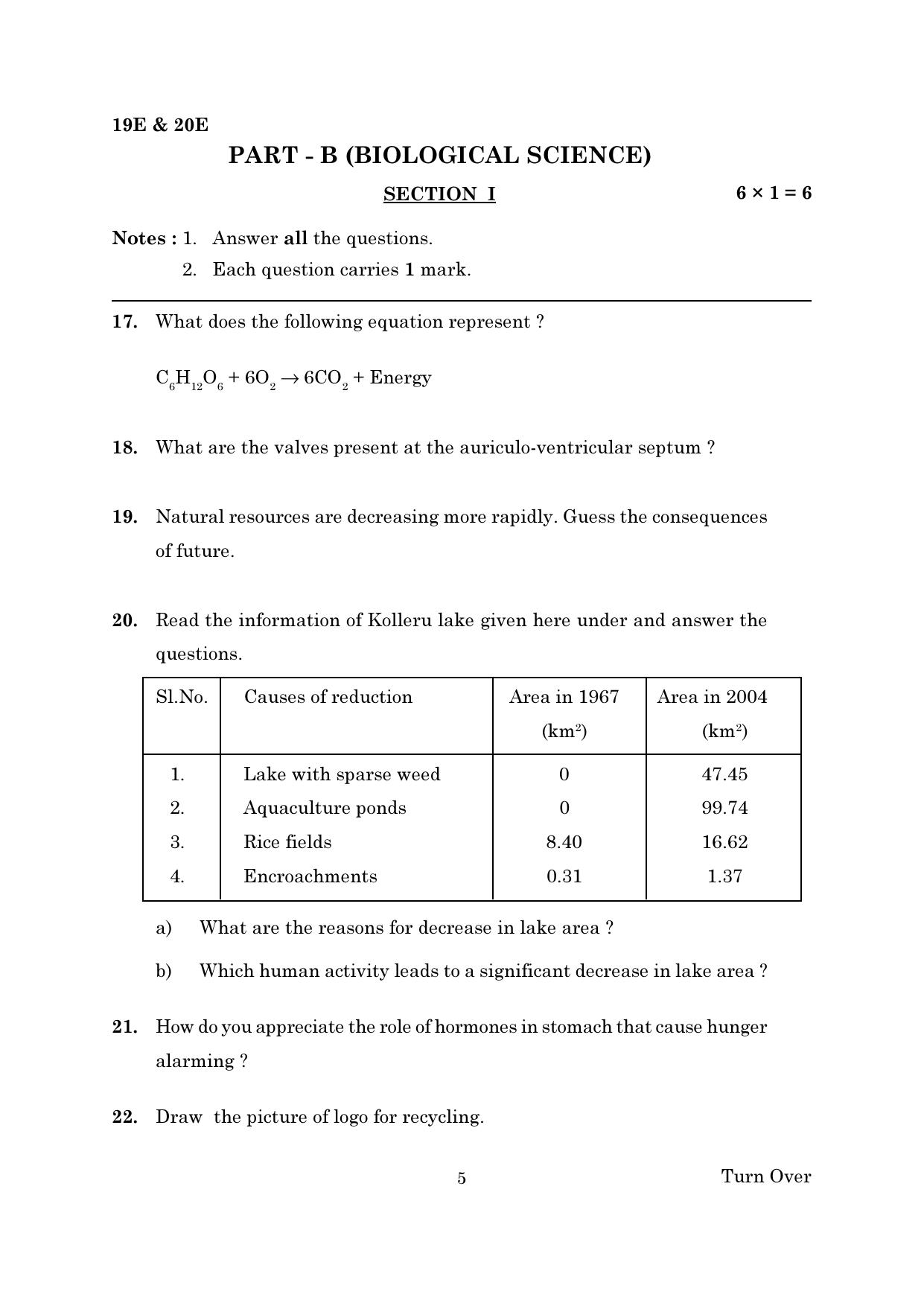 AP Board 10th GENERAL SCIENCE PAPER - I & II (ENGLISH - MEDIUM)	 Model Paper 2023 - Page 5