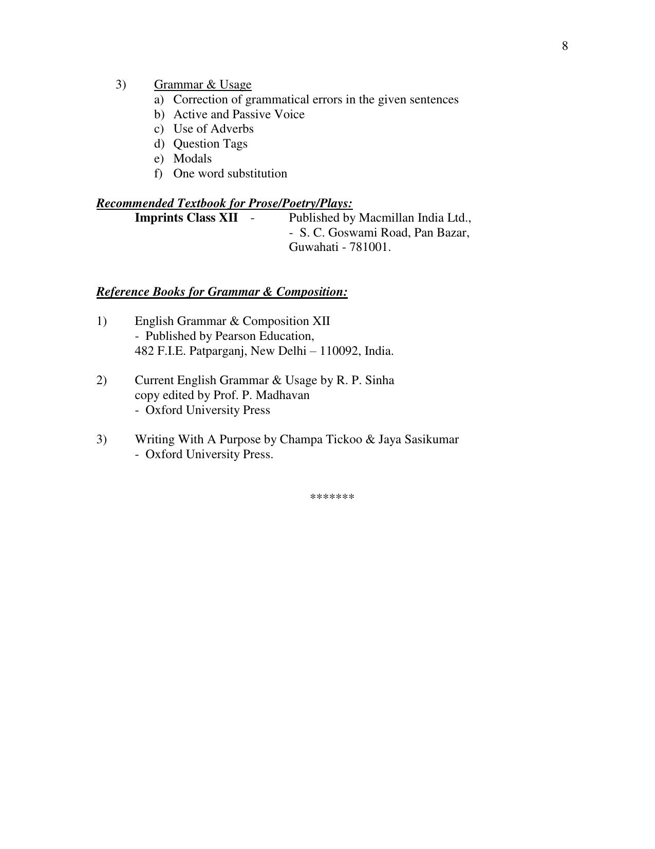 Meghalaya Board Class 12 Syllabus - Page 4